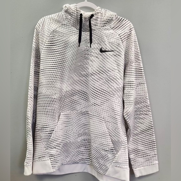 Nike Other - NIKE DRI-FIT long-sleeved men's white hoodie Nike logo, drawstring size 2XL